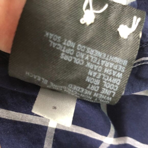 Uniqlo Mens Shirt Size XL Long Sleeve Button Down Windowpane Navy Casual Classic - Picture 10 of 12